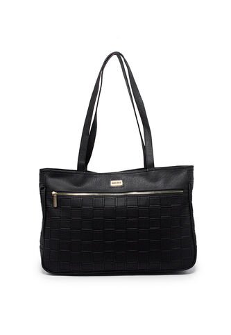 Bolso De Hombro Grande Macoly 774 Lambani Negro Oro Macoly