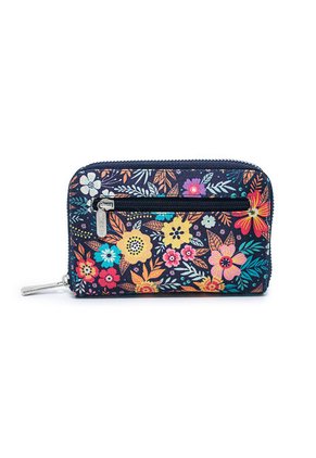 Billetera Mediana Macoly A026 Flora Azul Crem Niquel