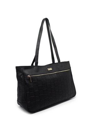 Bolso De Hombro Grande Macoly 774 Lambani Negro Oro