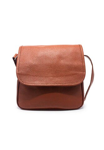 Bolso Manos Libres Macoly 037 Cuero Miel Liso Niquel Macoly