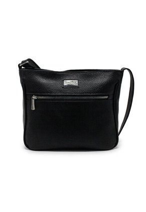 Bolso Manos Libres Mediano 792 Cuero Negro Liso Niquel