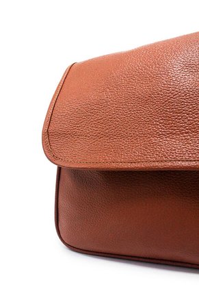 Bolso Manos Libres Macoly 037 Cuero Miel Liso Niquel