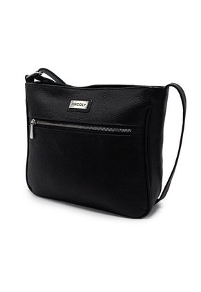 Bolso Manos Libres Mediano 792 Cuero Negro Liso Niquel