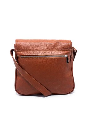 Bolso Manos Libres Macoly 037 Cuero Miel Liso Niquel