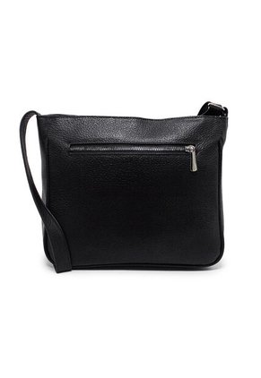 Bolso Manos Libres Mediano 792 Cuero Negro Liso Niquel