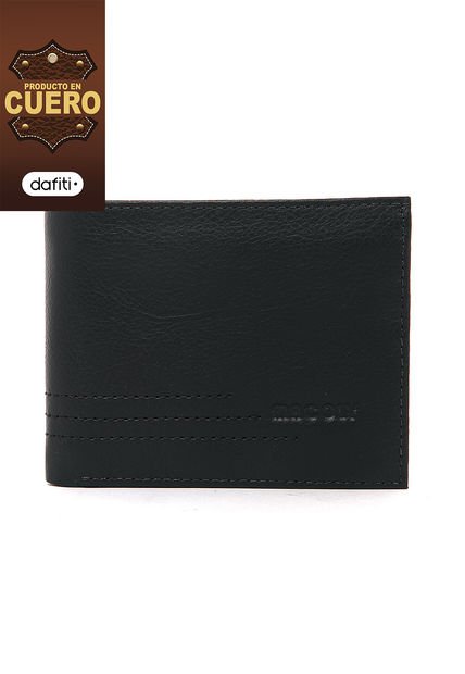Billetera Hombre 083  En Cuero Negro 