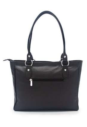 Bolso De Hombro Macoly 1013 Cuero Negro Liso