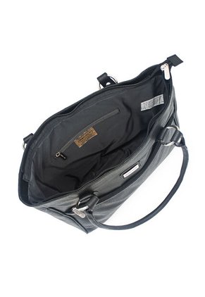 Bolso De Hombro Macoly 1013 Cuero Negro Liso