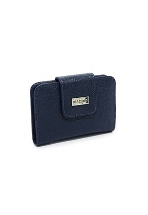 Billetera Mini Macoly A018 Cuero Azul Liso