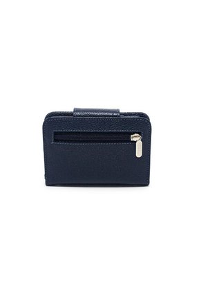 Billetera Mini Macoly A018 Cuero Azul Liso