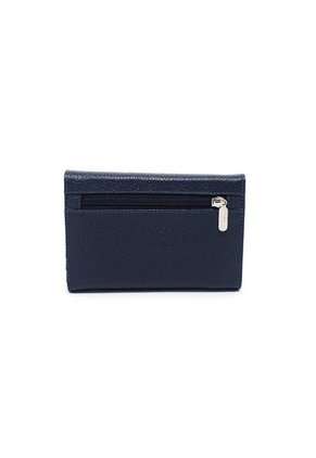 Billetera Mediana A015 Cuero Azul Liso