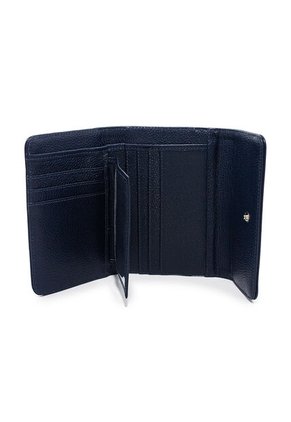 Billetera Mediana A015 Cuero Azul Liso