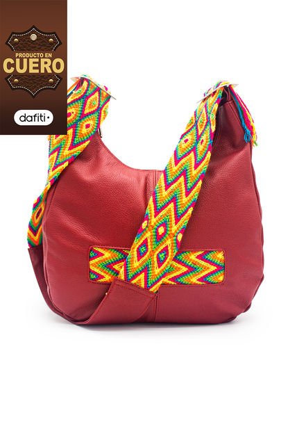 Bolso Manos Libres 030 Cuero Rojo X Chumbe