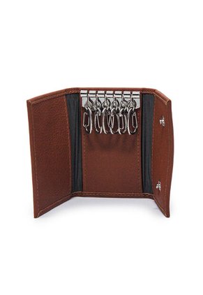 Porta Llaves Para Hombre 323 Cuero Miel Claro