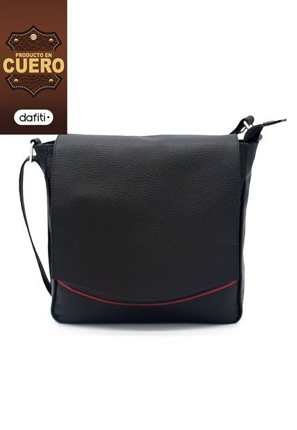 Bolso Manos Libres 1017 Cuero Negro Liso