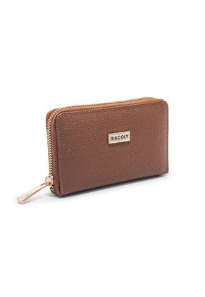 Billetera Mediana Macoly A041 Cuero Miel Liso
