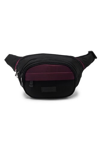 Canguro En Lona 252 Correa Larga Uso Manos Libres Negro X Vino Macoly