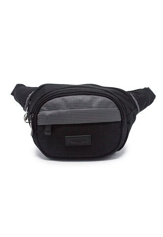 Canguro En Lona 252 Correa Corta Para Uso Riñonera Negro X Gris Macoly