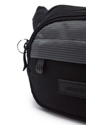 Canguro En Lona 252 Correa Corta Para Uso Riñonera Negro X Gris