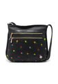 Bolso Manos Libres Macoly M820 Cuero Negro Bordado de Macoly