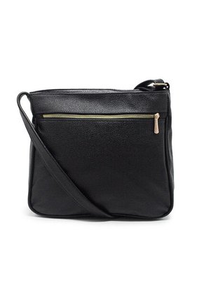Bolso Manos Libres Macoly M820 Cuero Negro Bordado
