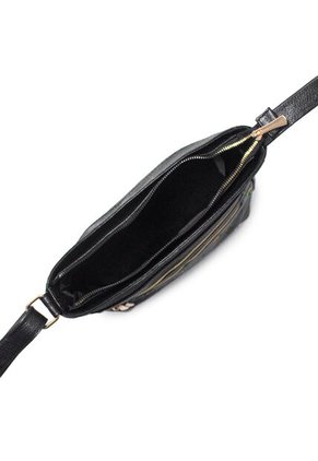 Bolso Manos Libres Macoly M820 Cuero Negro Bordado