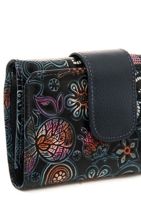 Billetera Mediana Macoly 047 Cuero Tala Azul