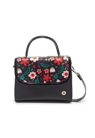 Bolso Manos Libres Macoly 838 Floralia Negro Macoly
