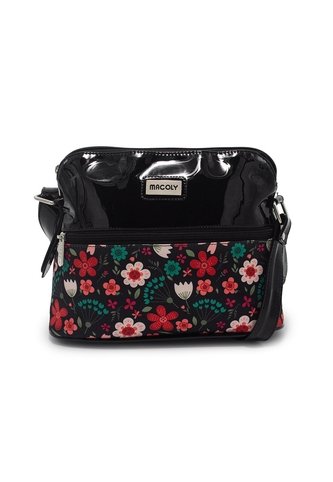 Bolso Manos Libres Macoly 789 Floralia Negro Macoly