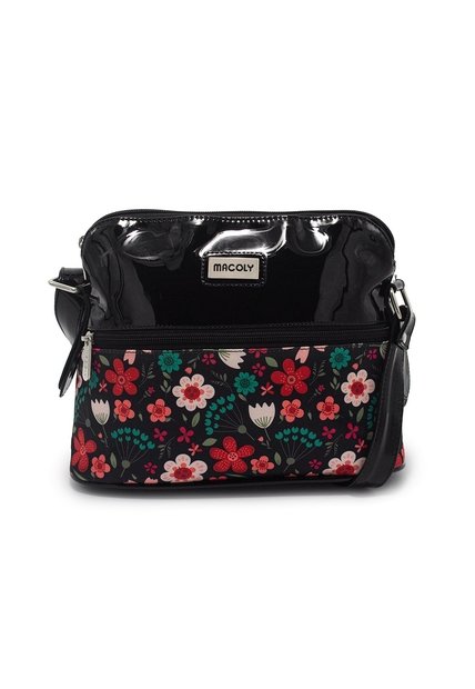 Bolso Manos Libres Macoly 789 Floralia Negro