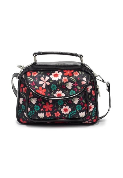 Bolso Manos Libres Macoly 701  Floralia Negro