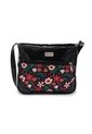 Bolso Manos Libres Mediano 792 Floralia Negro  de Macoly