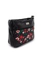 Bolso Manos Libres Mediano 792 Floralia Negro  de Macoly