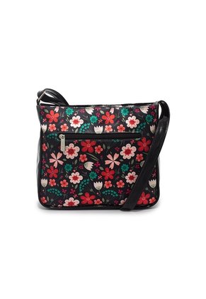 Bolso Manos Libres Mediano 792 Floralia Negro 