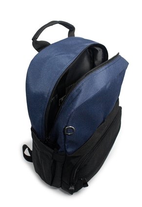 Morral Mediano Macoly 322 Lona Negro X Azul Oscuro