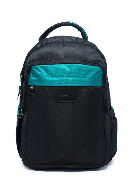 Morral Grande Macoly 268 Lona Negro  X Verde Aguamarina