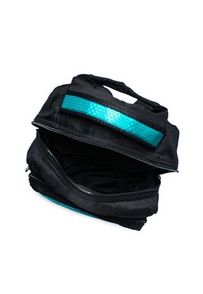 Morral Grande Macoly 268 Lona Negro  X Verde Aguamarina