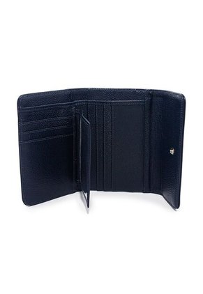 Billetera Mediana A015 Cuero Azul Liso