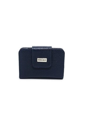 Billetera Mini Macoly A018 Cuero Azul Liso