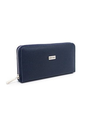 Billetera Grande Macoly A04 Cuero Azul Liso