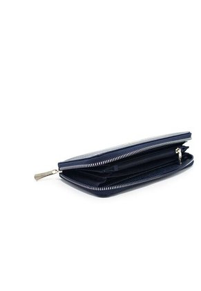Billetera Grande Macoly A04 Cuero Azul Liso