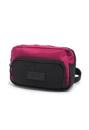 Canguro En Lona 292  Correa Corta Para Uso Riñonera Negro X Fucsia