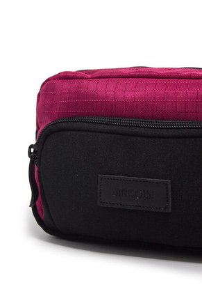 Canguro En Lona 292  Correa Corta Para Uso Riñonera Negro X Fucsia