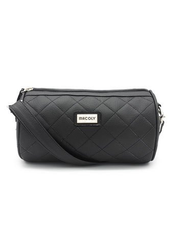 Bolso Manos Libres Cilindro Macoly 867 Berlin Acolchado Negro Macoly