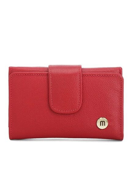 Billetera Mediana 047 Cuero Rojo Liso 