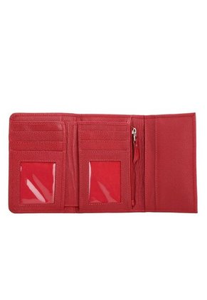 Billetera Mediana 047 Cuero Rojo Liso 