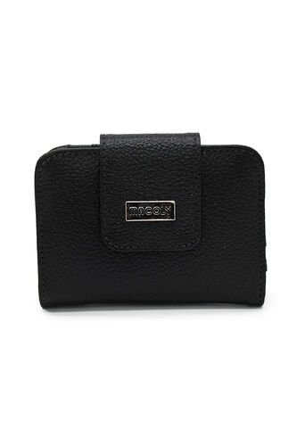 Billetera Mini Macoly A018 Cuero Negro Liso Macoly