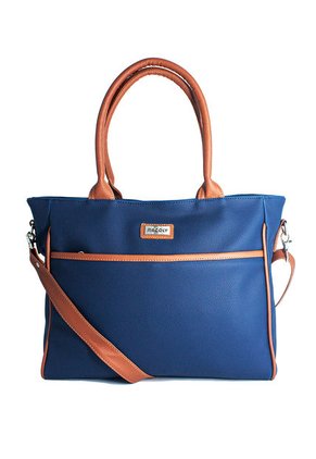 Bolso De Hombro Grande Macoly 870 Mix Azul X Miel