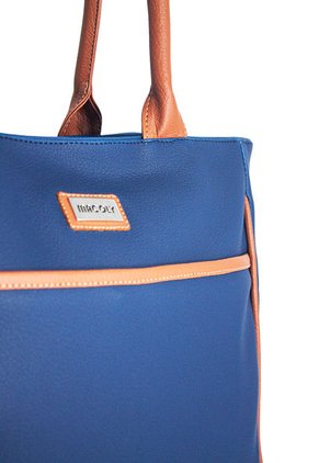 Bolso De Hombro Grande Macoly 870 Mix Azul X Miel