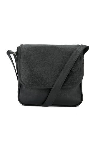 Bolso Manos Libres Macoly 038 Cuero Negro Liso Macoly